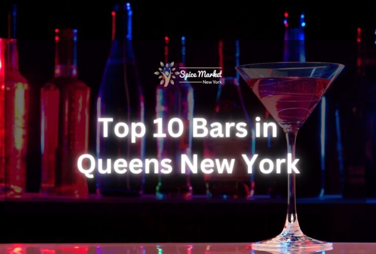 Top 10 Bars in Queens New York - Different types of alcohols in a dim light bar, a glass of cocktail on a table