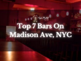 Top 7 Bars On Madison Ave, NYC - a bar with beautiful red dim lights