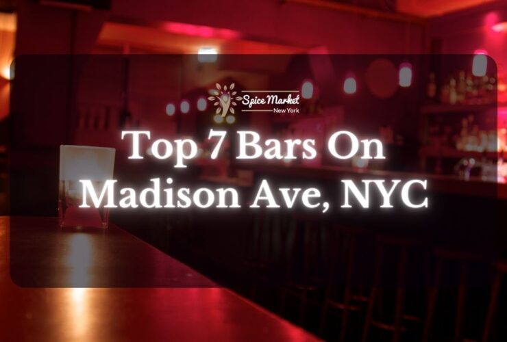 Top 7 Bars On Madison Ave, NYC - a bar with beautiful red dim lights