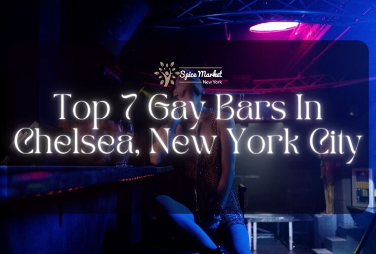 Top 7 Gay Bars In Chelsea, New York City - a bar with a nice ambience and colorful lights, a woman sitting with her alcohol in a glass