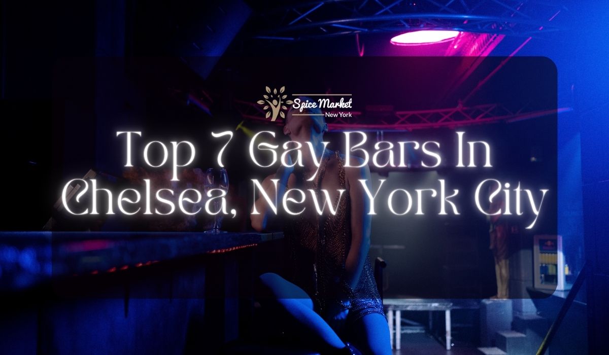 Top 7 Gay Bars In Chelsea, New York City - a bar with a nice ambience and colorful lights, a woman sitting with her alcohol in a glass