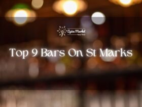 Top 9 Bars On St Marks New York - a blurred image of a bar with colorful lights
