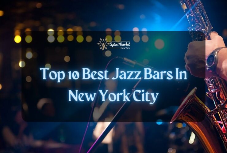 Top 10 Best Jazz Bars In New York City - a close up picture of a man holding a saxophone and a mic inside a Jazz bar