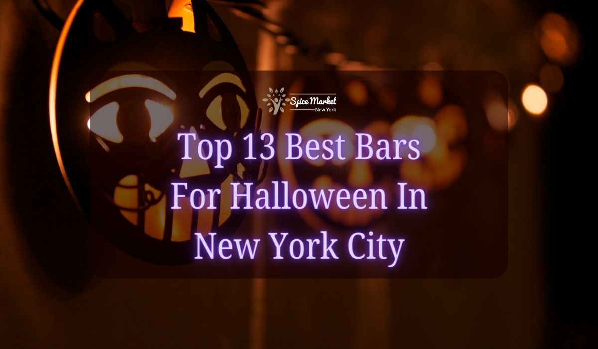Top 13 Best Bars For Halloween In New York City - a close up picture of Halloween decorations in a bar