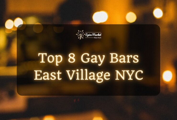 Top 8 Gay Bars East Village NYC - a blurred view of inside a gay bar with yellow lightings